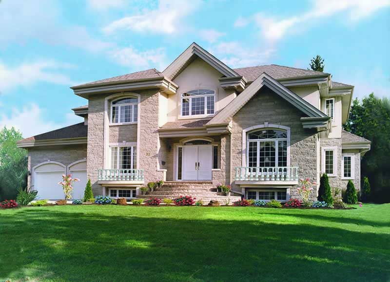 Front elevation of Contemporary home (ThePlanCollection: House Plan #126-1311)