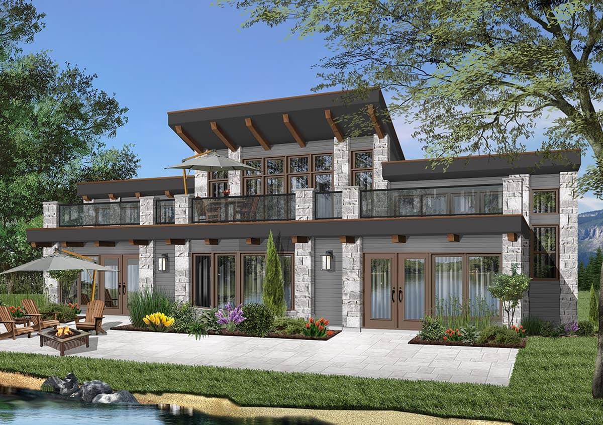 Front elevation of Coastal home (ThePlanCollection: House Plan #126-1364)