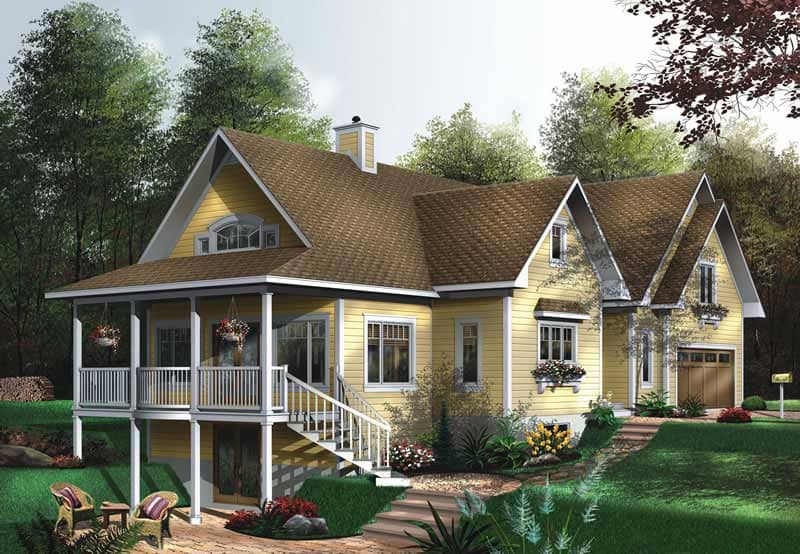 Front elevation of Coastal home (ThePlanCollection: House Plan #126-1533)