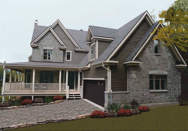 Front elevation of Contemporary home (ThePlanCollection: House Plan #126-1567)