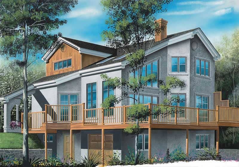 Front elevation of Coastal home (ThePlanCollection: House Plan #126-1590)