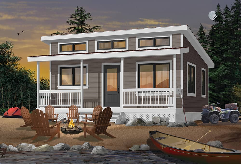 Front elevation of Lake home (ThePlanCollection: House Plan #126-1842)