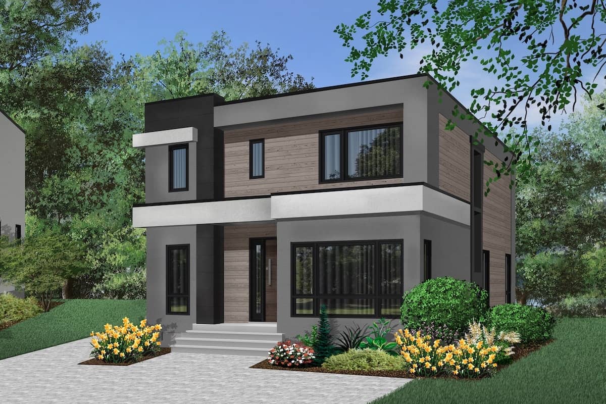 Modern home plan (ThePlanCollection: House Plan #126-1914)