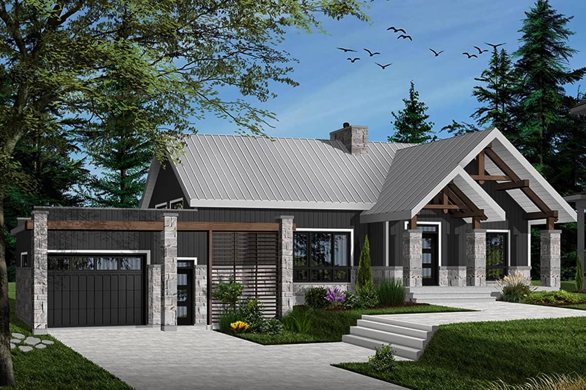 Contemporary home plan (ThePlanCollection: House Plan #126-1916)