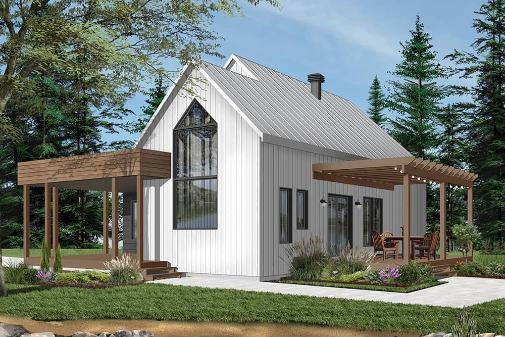 Vacation Homes style plan (ThePlanCollection: #126-1960)