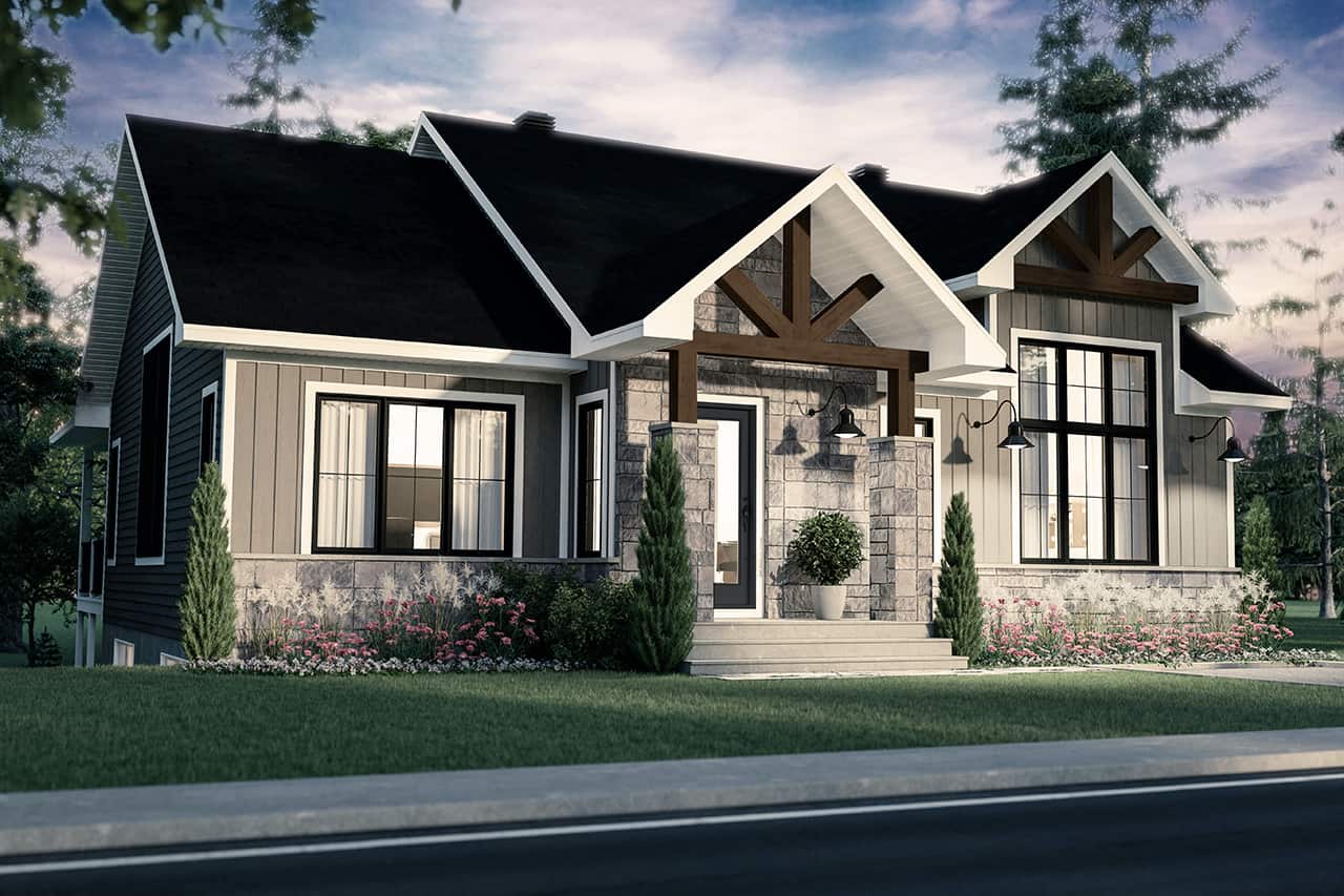 Country Ranch home (ThePlanCollection: Plan #126-1993)