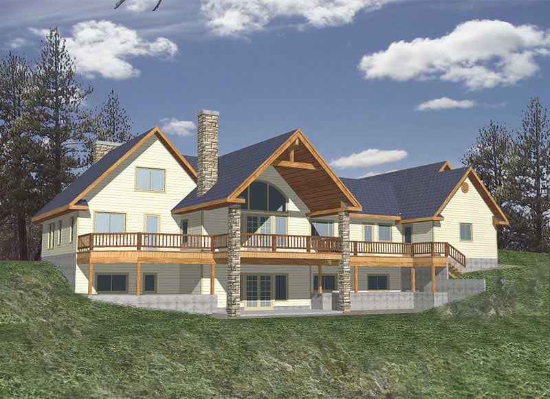 Front Elevation of this Rustic House (#132-1192) at The Plan Collection.