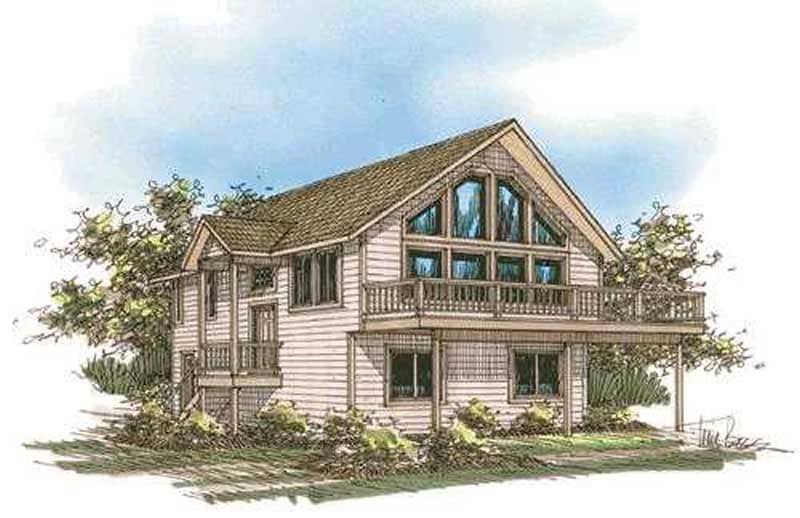 Front Elevation of this Contemporary House (#132-1229) at The Plan Collection.