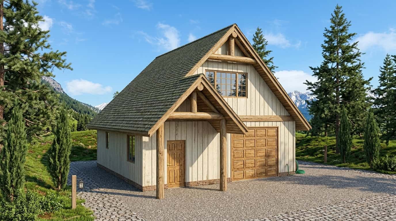 Front Elevation of this Garage Plan (#132-1234) at The Plan Collection.