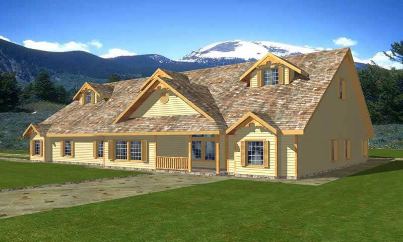 Front Elevation of this Multi-Unit House (#132-1274) at The Plan Collection.