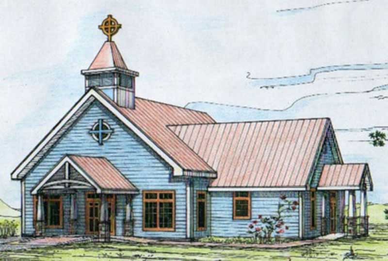 Front Elevation of this Contemporary House (#132-1282) at The Plan Collection.