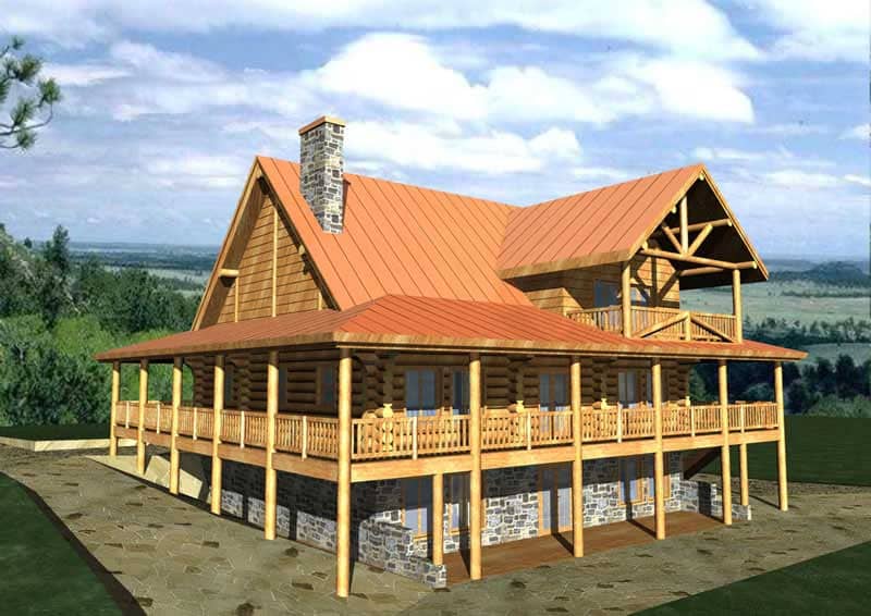 Front Elevation of this Country House (#132-1306) at The Plan Collection.