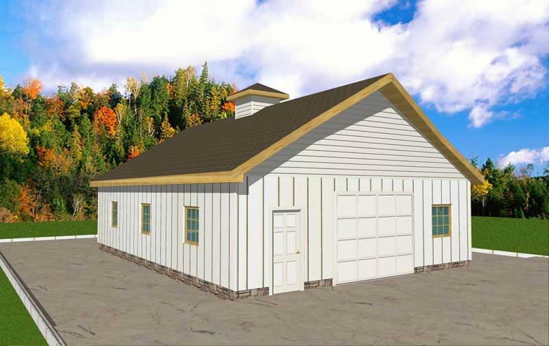 Front elevation of Garage home (ThePlanCollection: House Plan #132-1314)