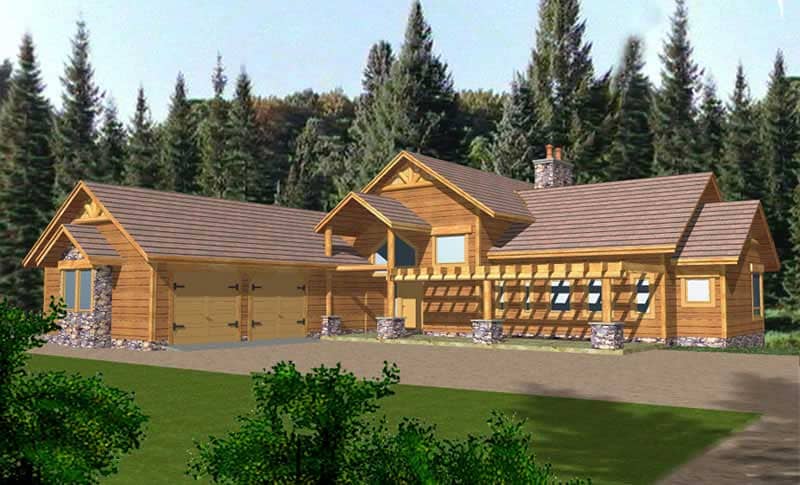 Front Elevation of this Contemporary House (#132-1327) at The Plan Collection.