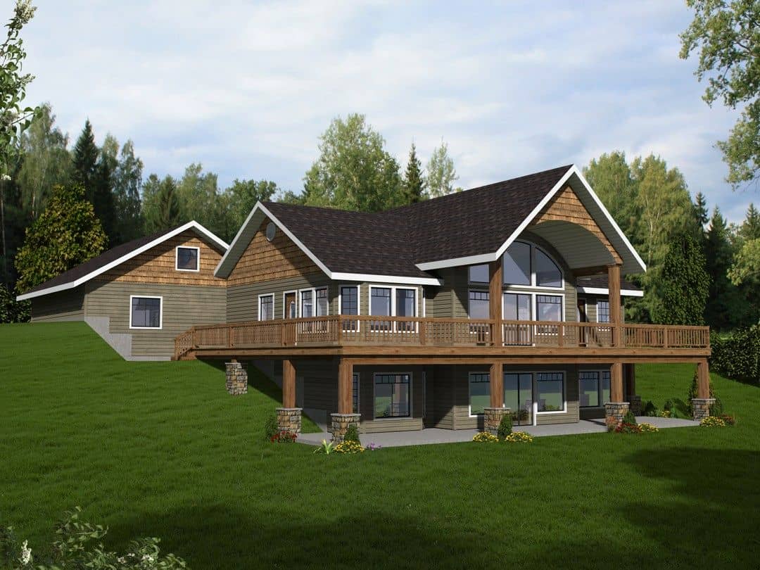 Front Elevation of this Concrete Block/ ICF Design House (#132-1351) at The Plan Collection.