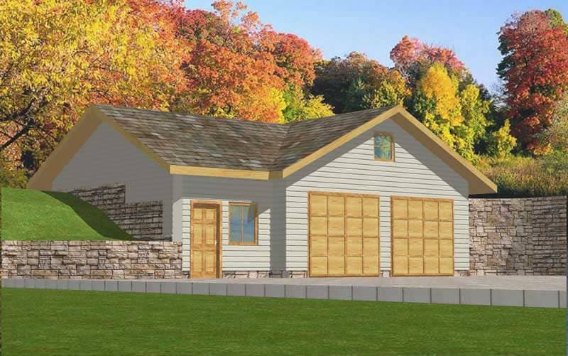 Front Elevation of this Garage Plan (#132-1353) at The Plan Collection.