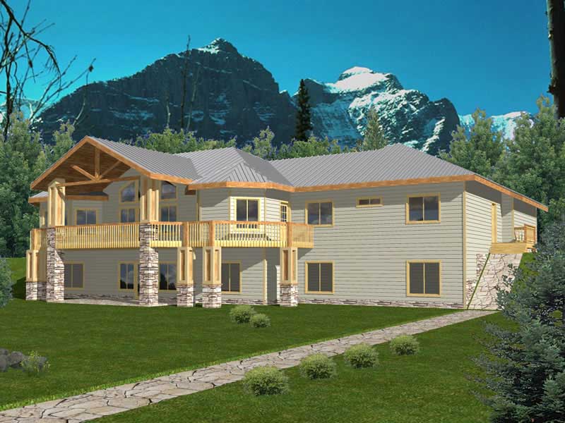 Front Elevation of this Vacation Homes House (#132-1378) at The Plan Collection.