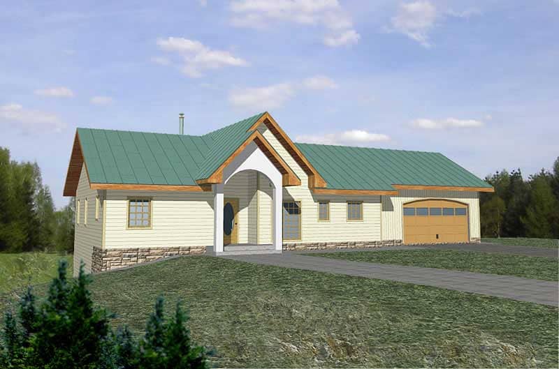 Front Elevation of this Craftsman House (#132-1411) at The Plan Collection.