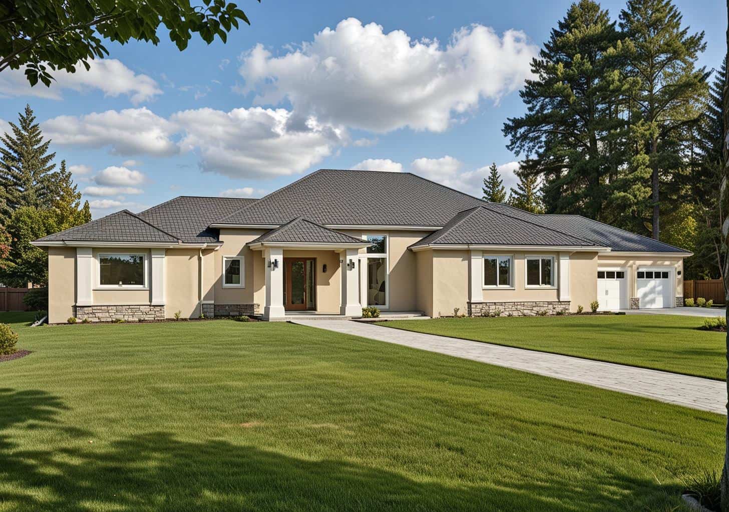 Front Elevation of this Concrete Block/ ICF Design House (#132-1455) at The Plan Collection.