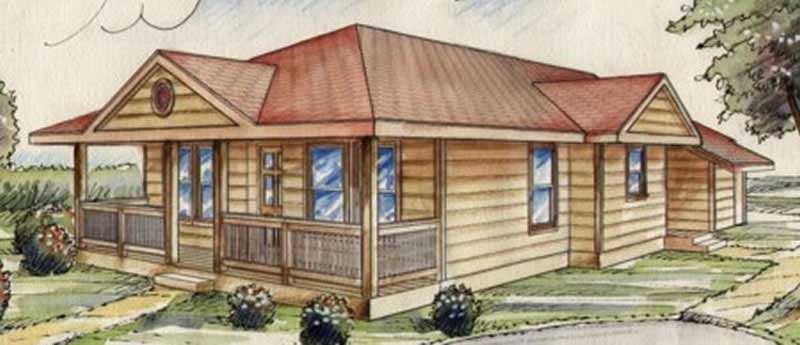 Front Elevation of this Small House Plans House (#132-1479) at The Plan Collection.