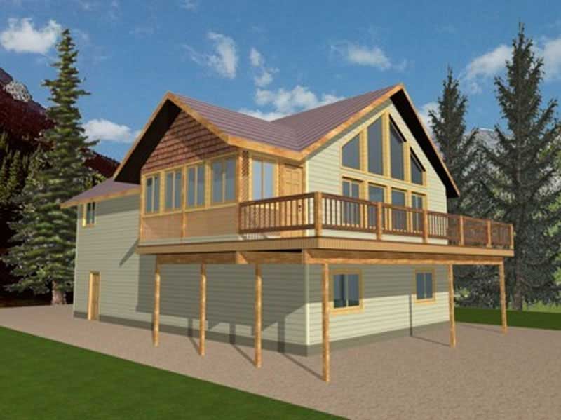 Front Elevation of this Concrete Block/ ICF Design House (#132-1485) at The Plan Collection.