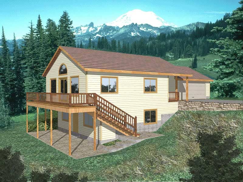 Front Elevation of this Country House (#132-1496) at The Plan Collection.