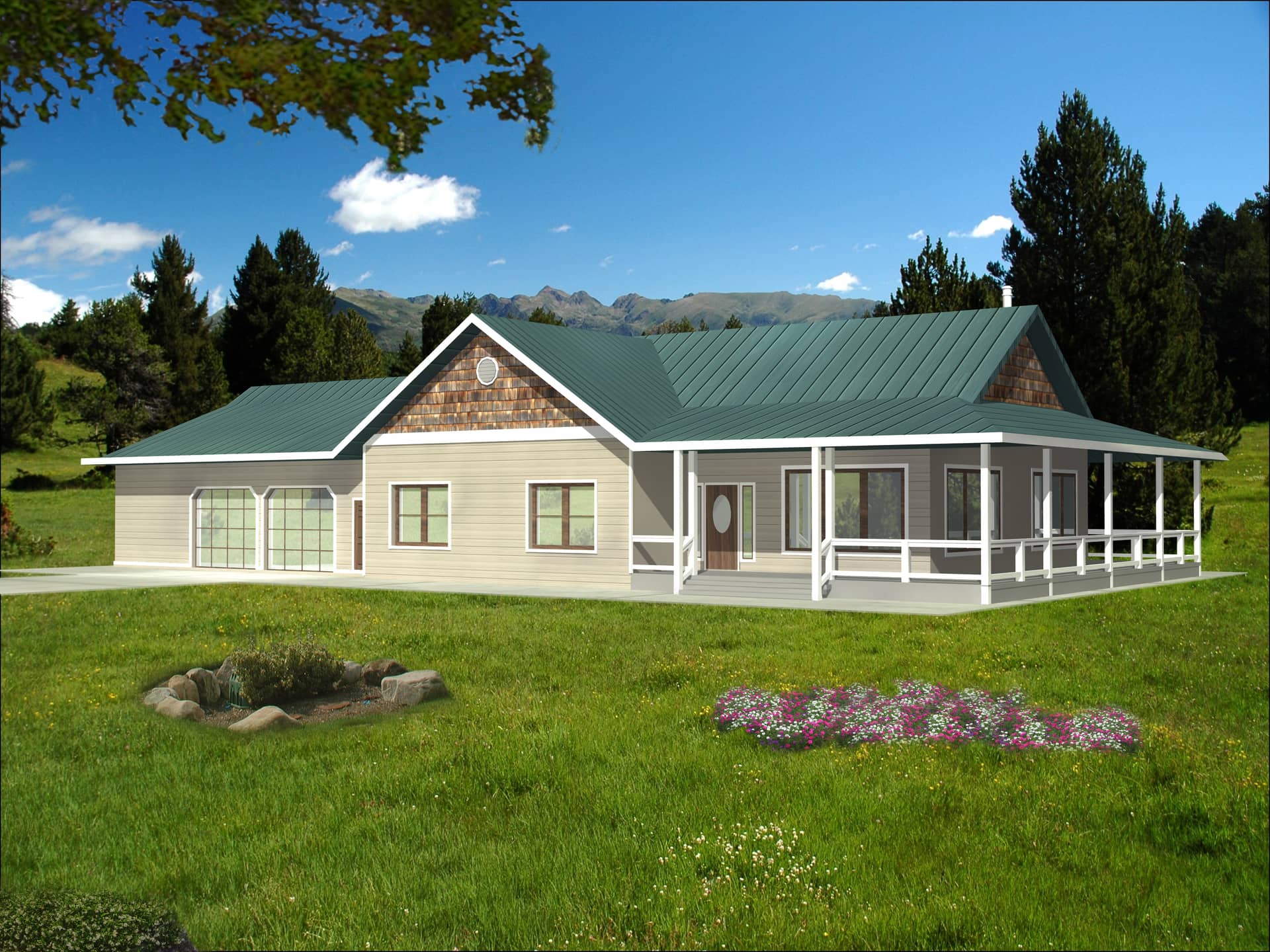 Front Elevation of this Traditional House (#132-1525) at The Plan Collection.