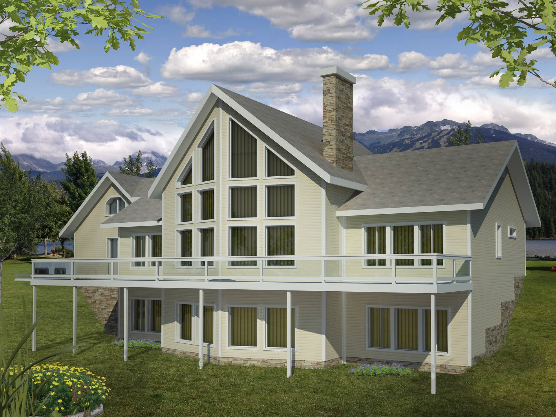 Front Elevation of this Traditional House (#132-1526) at The Plan Collection.