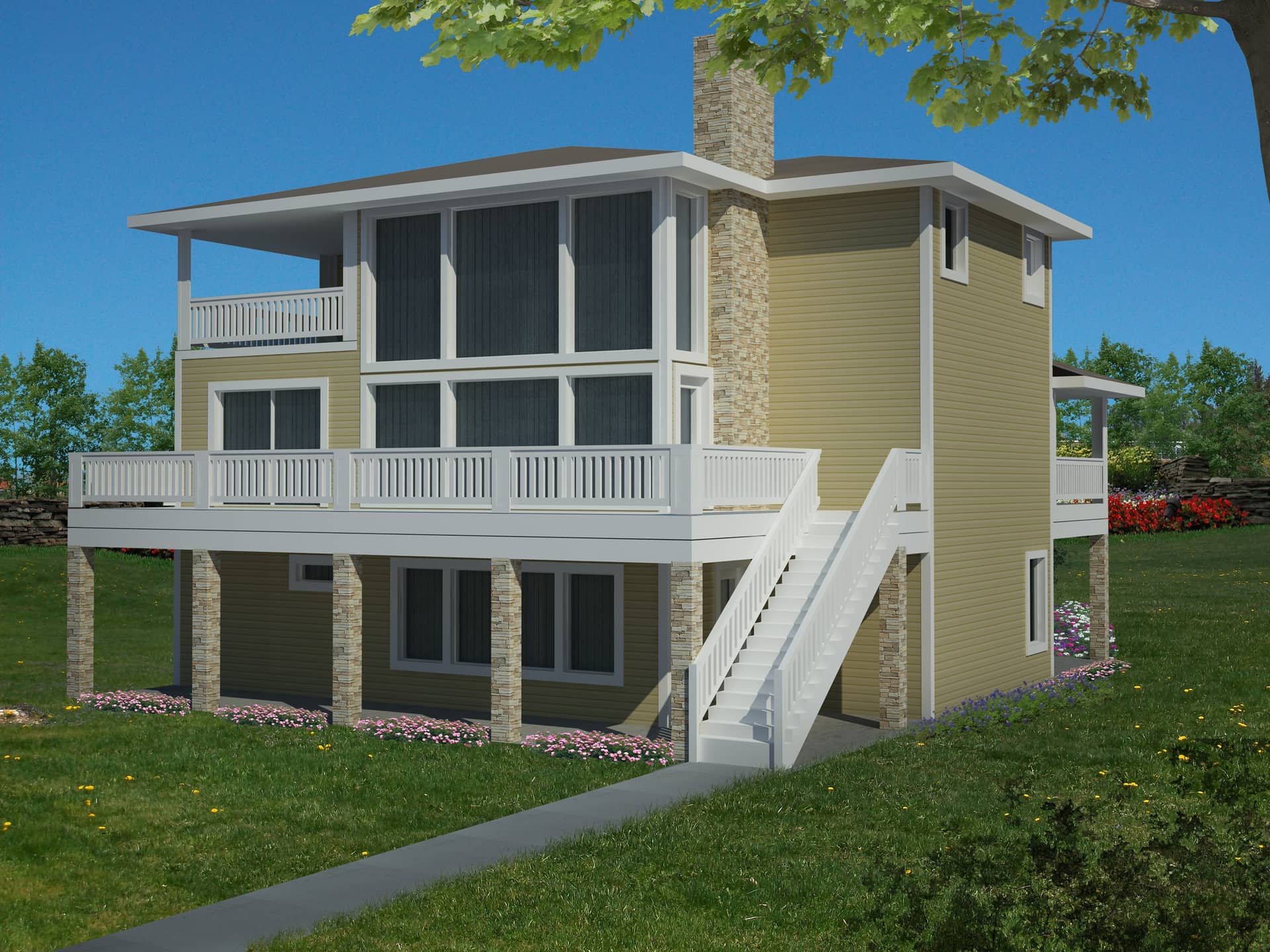 Front Elevation of this Traditional House (#132-1530) at The Plan Collection.