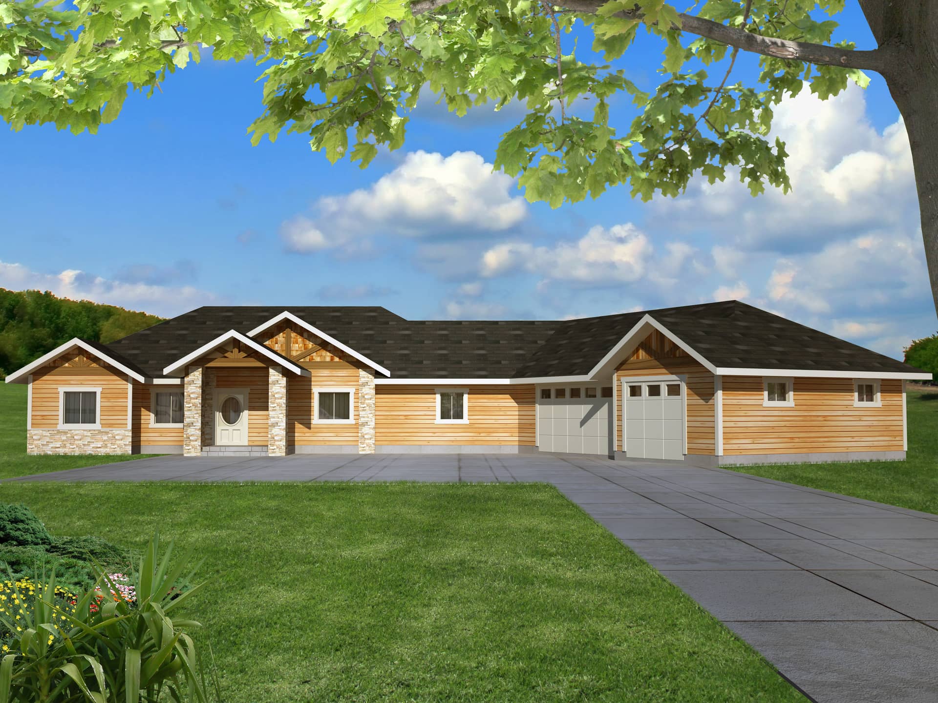 Front Elevation of this Traditional House (#132-1533) at The Plan Collection.