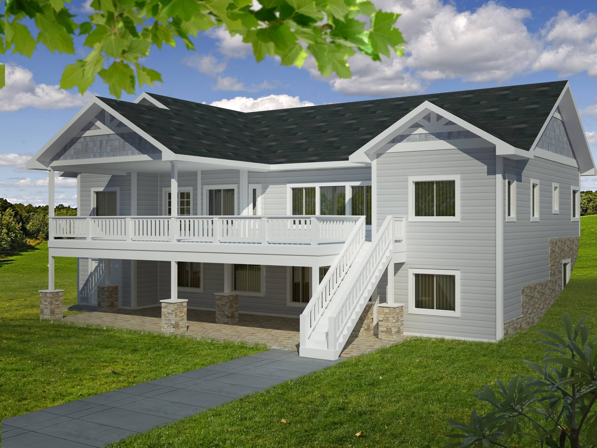 Front Elevation of this Traditional House (#132-1546) at The Plan Collection.