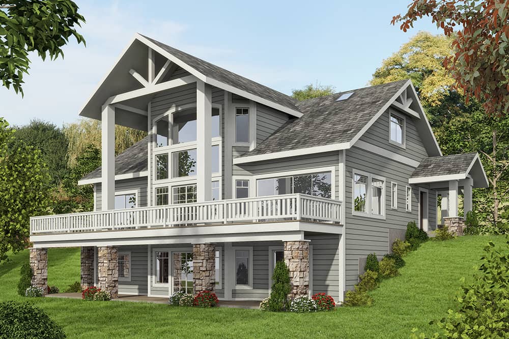 Front Elevation of this Craftsman House (#132-1576) at The Plan Collection.