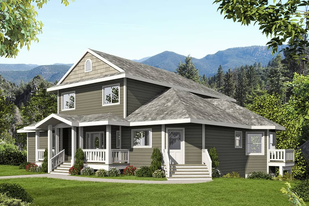 Front Elevation of this Craftsman House (#132-1578) at The Plan Collection.