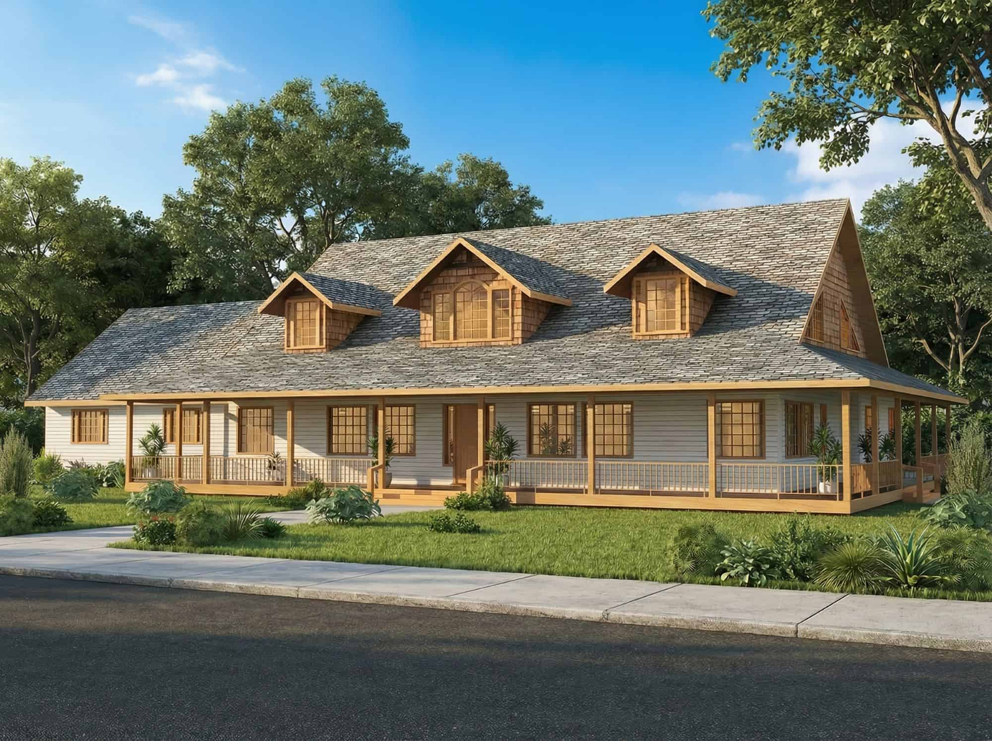 Front Elevation of this Craftsman House (#132-1579) at The Plan Collection.