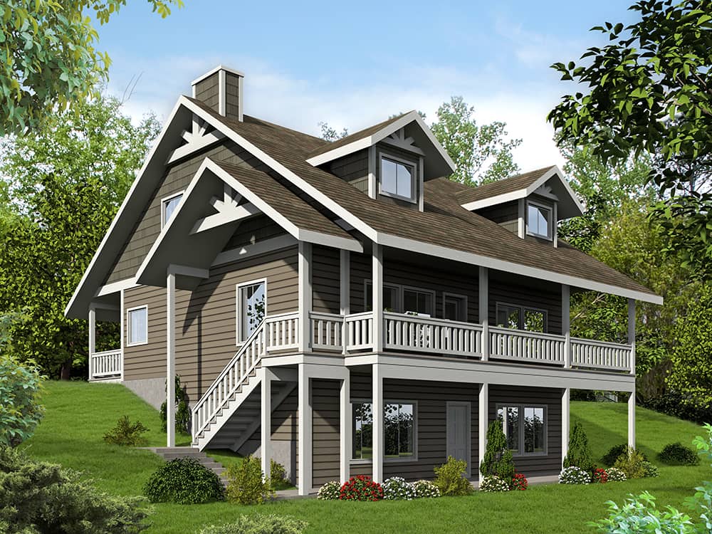Front Elevation of this Craftsman House (#132-1580) at The Plan Collection.