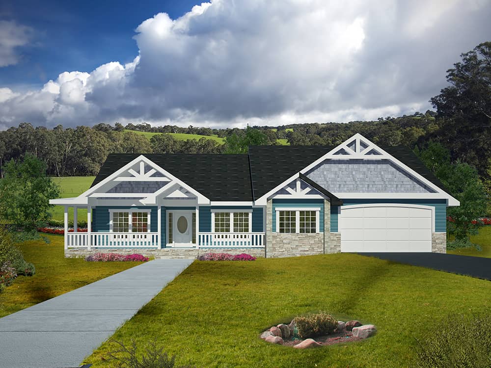 Front Elevation of this Craftsman House (#132-1608) at The Plan Collection.