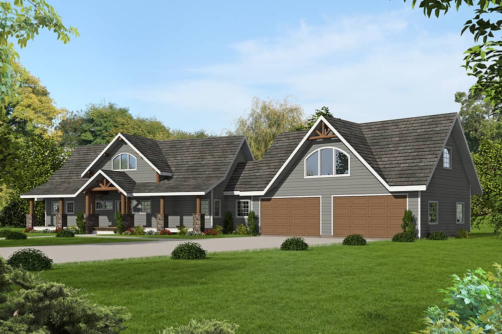 Front Elevation of this Craftsman House (#132-1628) at The Plan Collection.