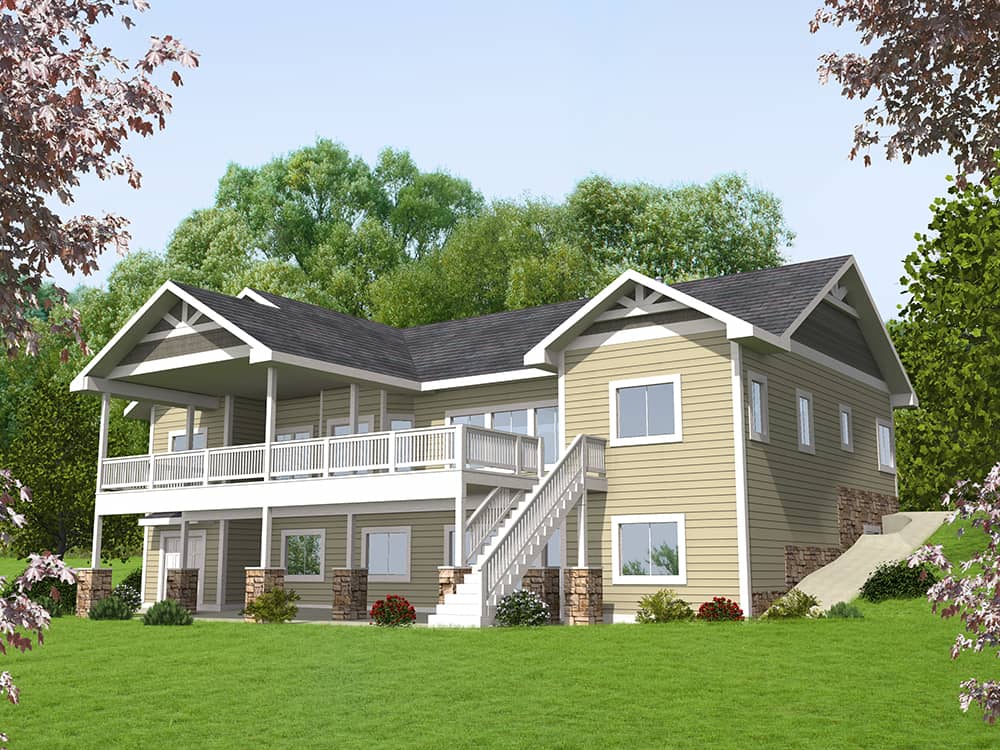 Front Elevation of this Craftsman House (#132-1635) at The Plan Collection.