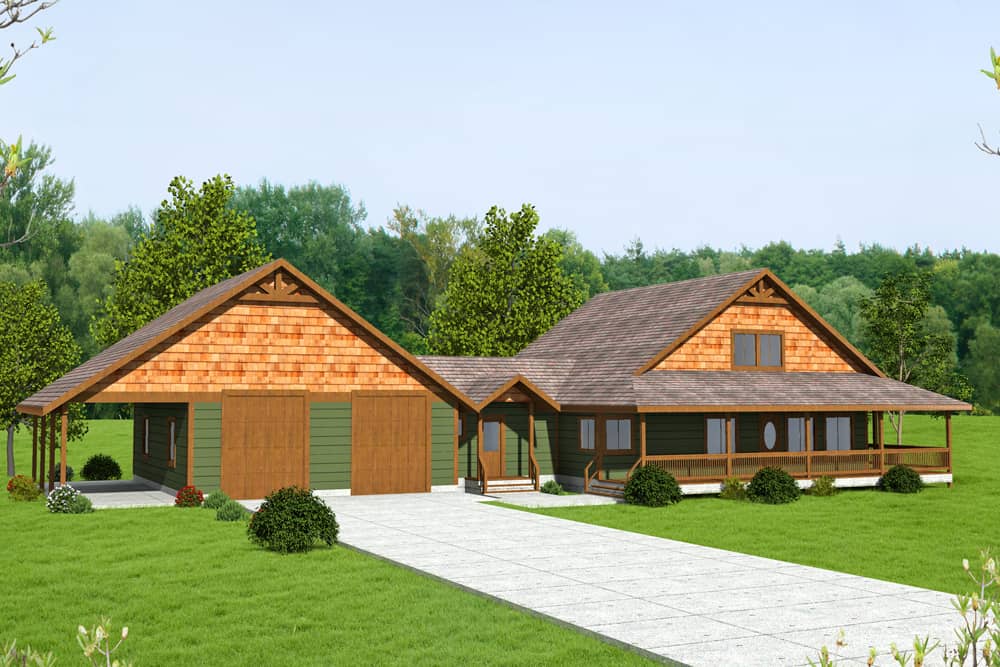 Front Elevation of this Cottage House (#132-1668) at The Plan Collection.