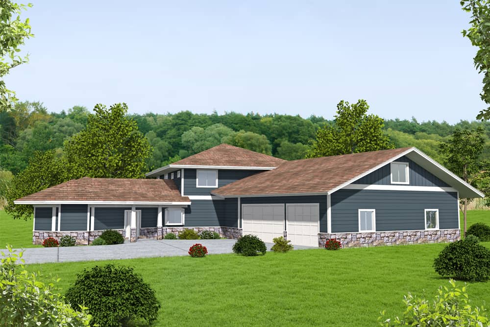 Front Elevation of this Cottage House (#132-1671) at The Plan Collection.