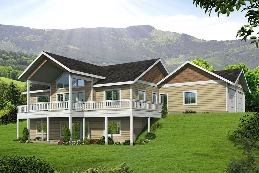 Front Elevation of this Country House (#132-1689) at The Plan Collection.