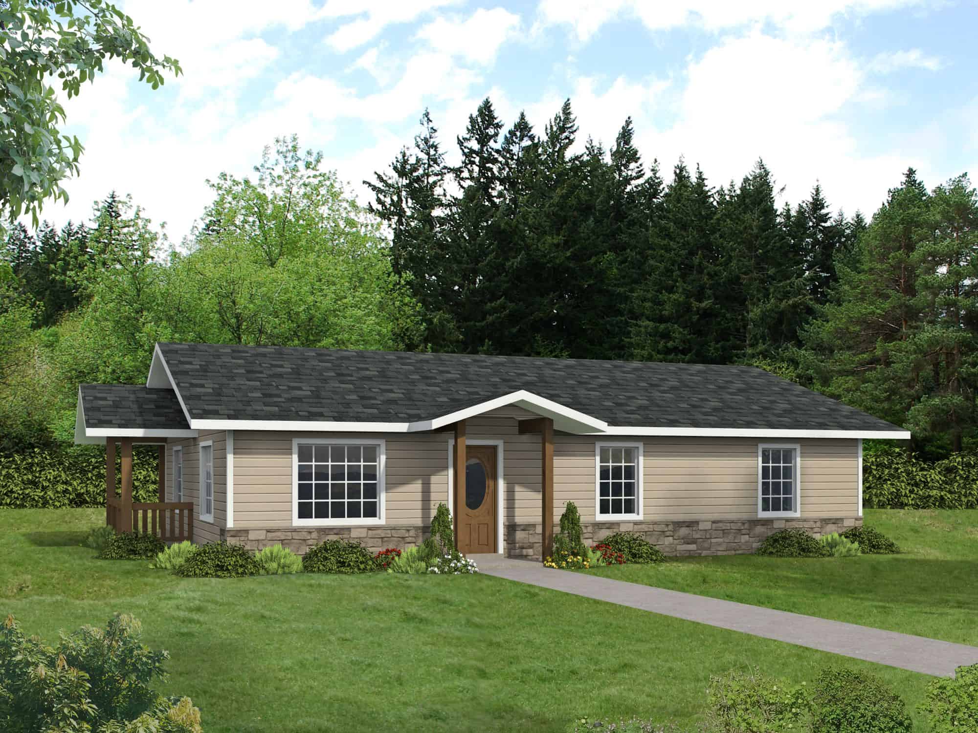 Front elevation of Small House Plans home (ThePlanCollection: House Plan #132-1717)