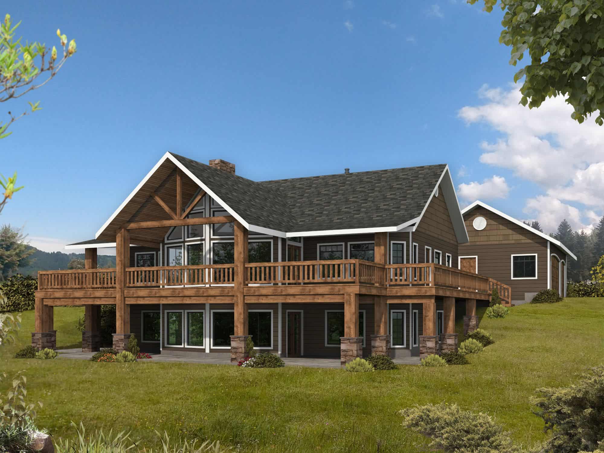 Front elevation of Craftsman home (ThePlanCollection: House Plan #132-1723)