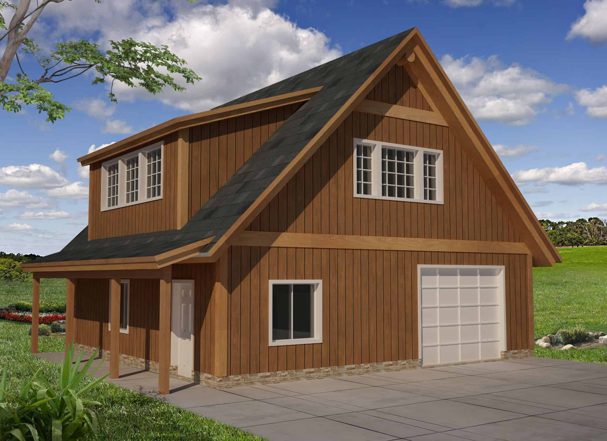 Front elevation of Garage home (ThePlanCollection: House Plan #132-1800)