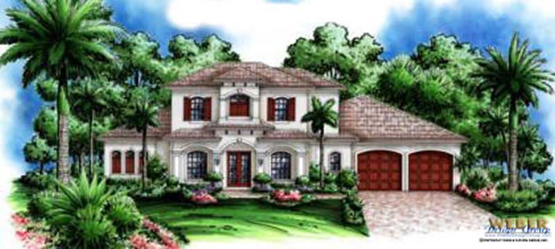 Front elevation of Coastal home (ThePlanCollection: House Plan #133-1004)