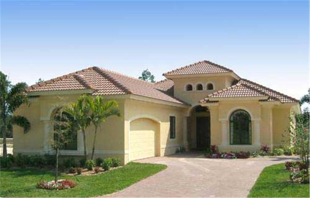 Front elevation of Coastal home (ThePlanCollection: House Plan #133-1029)