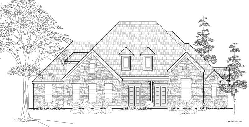 Farmhouse home (ThePlanCollection: Plan #134-1004)