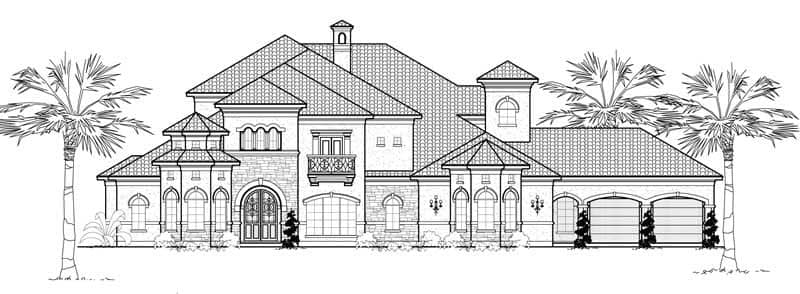 Mediterranean home (ThePlanCollection: Plan #134-1010)