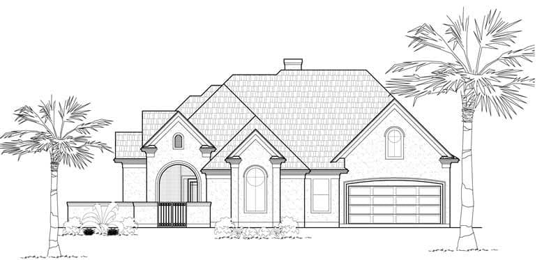 Mediterranean home (ThePlanCollection: Plan #134-1017)