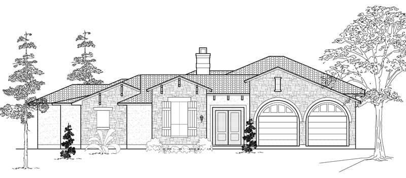 Mediterranean home (ThePlanCollection: Plan #134-1026)
